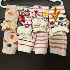 4 pairs of Ruffle Butts leggings with ruffle cuffed ankles